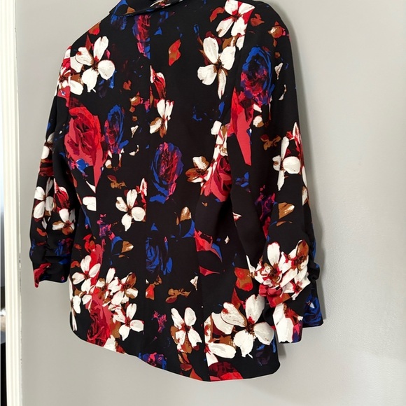 Jules & Leopold Black, Blue, White Red Floral Blazer size Small - Picture 9 of 11